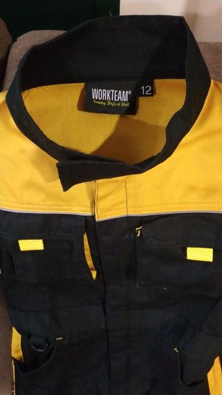 Mono WORKTEAM niño negro/amarillo Talla 12 años.