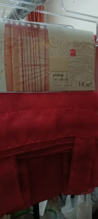 Cortina Tex 140x260 cm Roja Poliéster