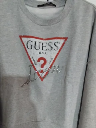 Felpa Guess donna grigia con logo