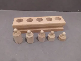 Cilindros de botón de madera Montessori, 20 piezas