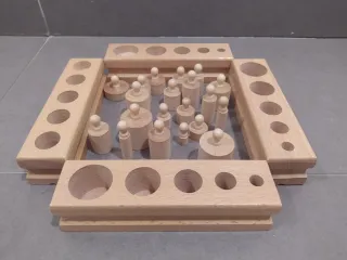 Cilindros de botón de madera Montessori, 20 piezas