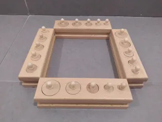 Cilindros de botón de madera Montessori, 20 piezas