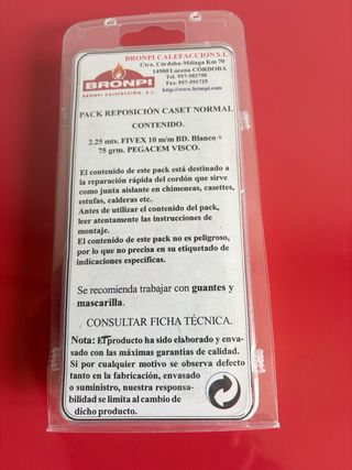 Kit Cuerda Chimenea y Pegamento Cerámico