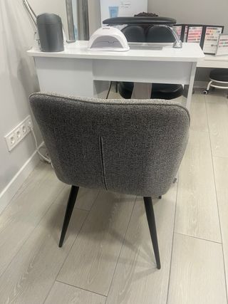 Sillas de visita tapizadas grises