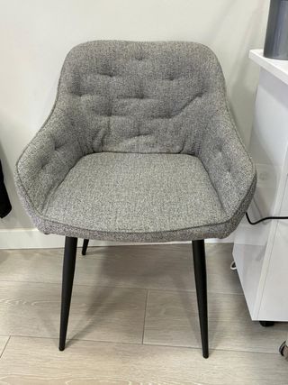 Sillas de visita tapizadas grises