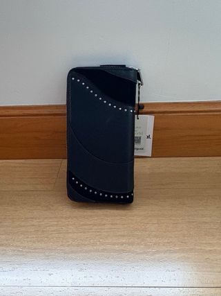 Cartera Desigual Negra Cuero con Tachuelas