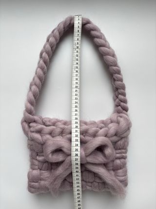 Borsa fatta a mano lilla con fiocco