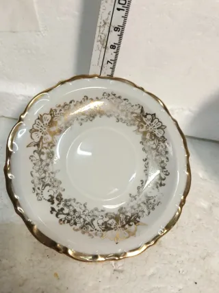 Servizio Tazze Porcellana Vintage Oro Bianco