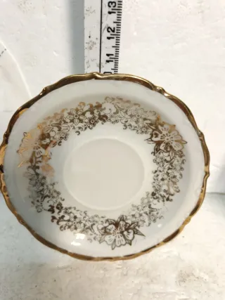 Servizio Tazze Porcellana Vintage Oro Bianco