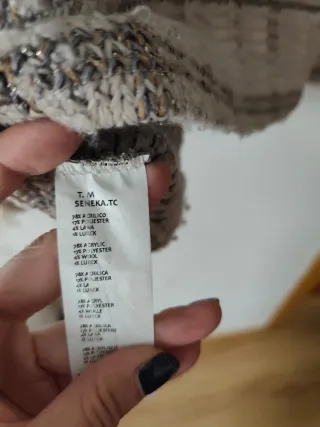 Jersey NKN Nekane Beige/Gris Encaje y Flecos