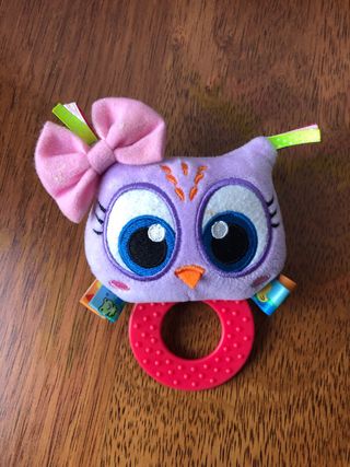 Libro de tela para bebés + sonajero búho Snooze