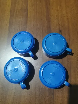 Set 4 Tazzine Picnic Campeggio Blu