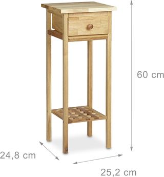 Mesa auxiliar de madera con cajón (2 mesas)