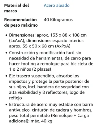 Carro remolque para bicicleta