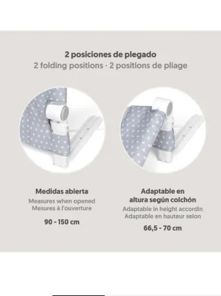 Barrera seguridad cama matrimonio 150cm
