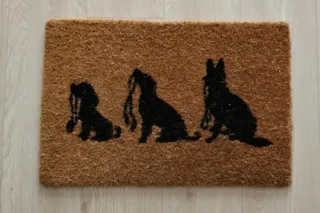 Felpudo perros silueta negro y marrón