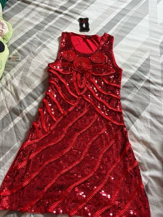 Vestido corto fiesta talla  M/L color rojo y azul
