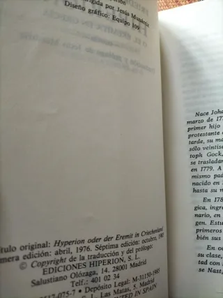 Hölderlin – Hiperión o el eremita en Grecia