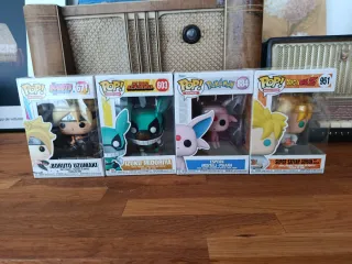 Lote 4 Funko Pop! Boruto, MHA, Pokémon, DBZ