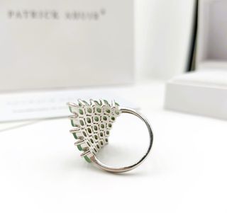 Anillo Plata 925 Esmeraldas Naturales Mujer