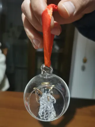 Pallina di Natale Angelo Vetro Dorato