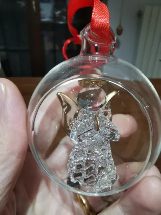 Pallina di Natale Angelo Vetro Dorato
