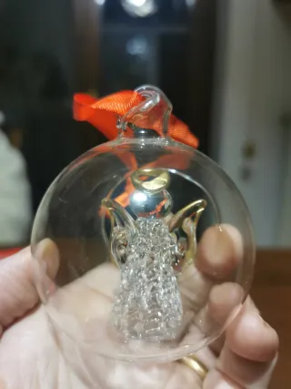 Pallina di Natale Angelo Vetro Dorato