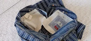 Pantalones Lois acampanados rayas azules