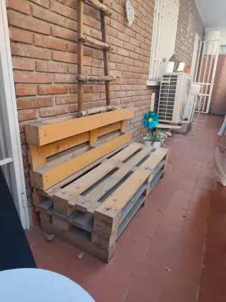 Banco de Palets Beige y Marrón