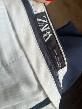 Pantalones de traje a cuadros azul marino