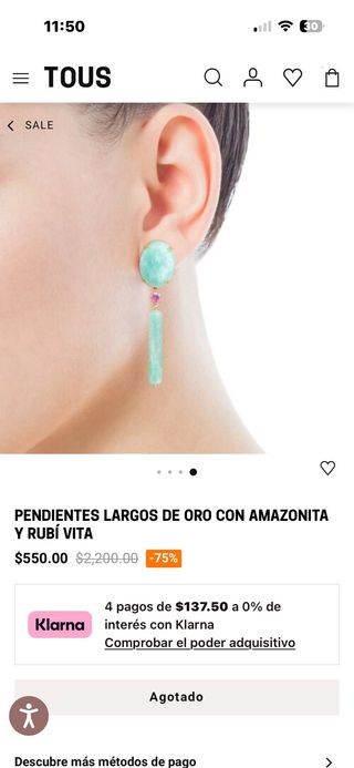 Pendientes Tous Amazonita y Rubí Vita Largos