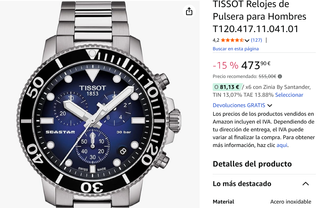 Tissot Seastar 1000 Chronograph Acero Azul