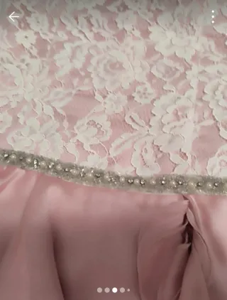 Vestido fiesta Sonia Peña rosa y blanco