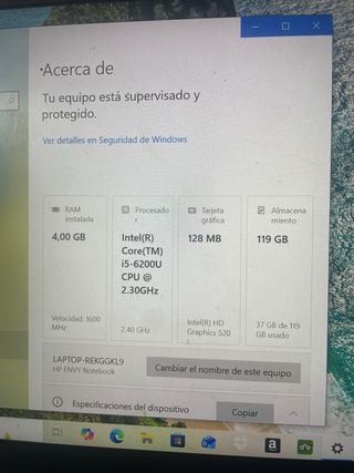 Portátil HP Envy Notebook Plata