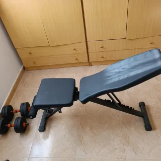 Banco de pesas y mancuernas