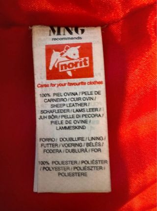Chaqueta de piel roja Mango Talla S
