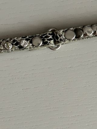 Cintura Beige e Argento con Borchie