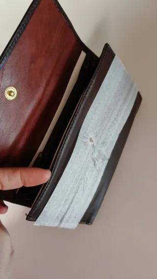 Cartera monedero de piel marrón