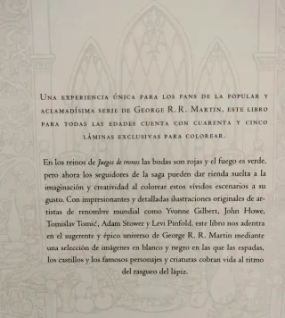 El libro oficial de Juego de Tronos para colorear