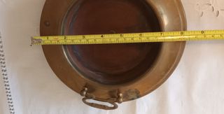 Braciere antico in rame e ottone con manici