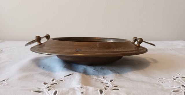 Braciere antico in rame e ottone con manici