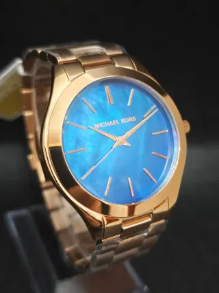 Reloj Michael Kors Slim Runway Azul Nacar Mujer