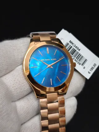 Reloj Michael Kors Slim Runway Azul Nacar Mujer