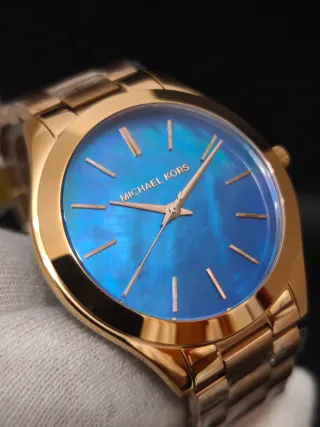 Reloj Michael Kors Slim Runway Azul Nacar Mujer