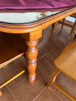 Mesa Comedor Provenzal + 6 Sillas Cerezo