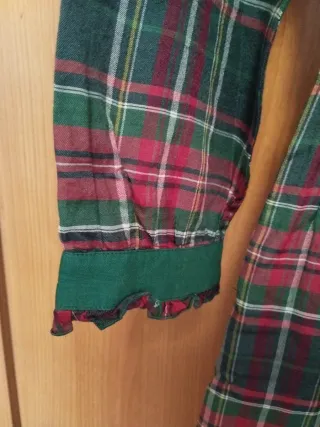 Vestido Pape Jeans cuadros verde y rojo Talla M