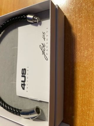 Bracciale 4US Paciotti Uomo Pelle Acciaio Perle