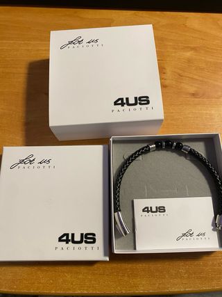 Bracciale 4US Paciotti Uomo Pelle Acciaio Perle