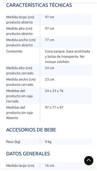 Parque cuna cuadrado Asalvo Baby