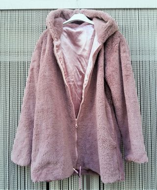 Chaquetón pelo rosa talla L